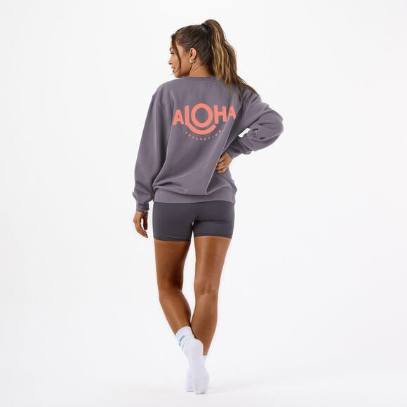 Aloha Collection• ALOHA CREW NECK Original ALOHA Plum - Picture 1 of 14